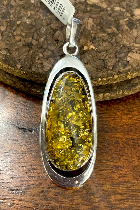Amber Pendant set in Sterling Silver