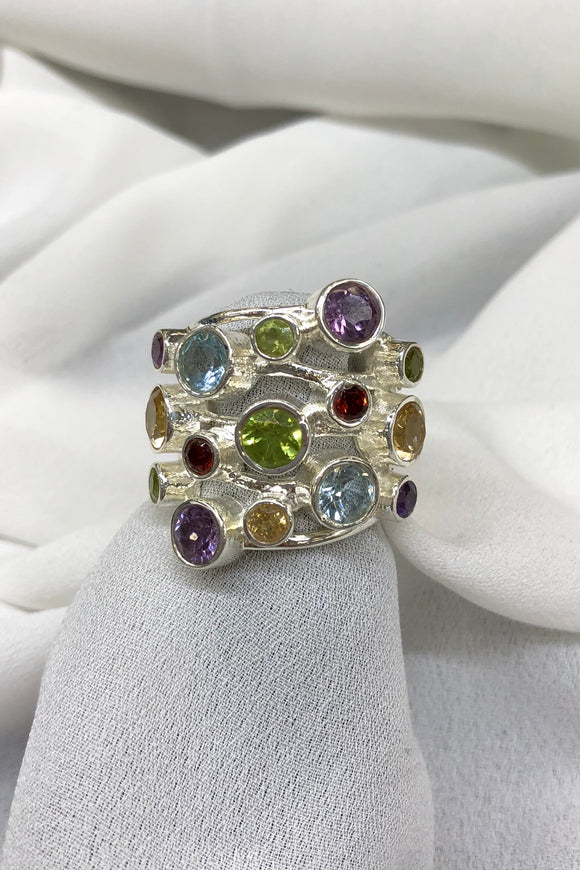 Multi-Stone Ring set in Sterling Silver