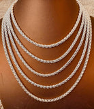 Heavy Weight Wheat Sterling Silver Chain