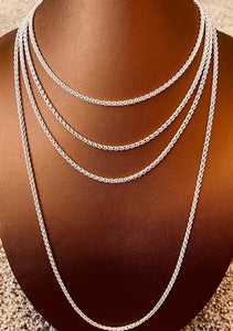 Light Weight Wheat Sterling Silver Chain