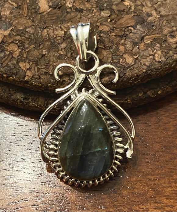 Labradorite Pendant set in Sterling Silver available in other stone options