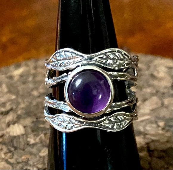 Amethyst Cab Ring set in Sterling Silver available in other stone options