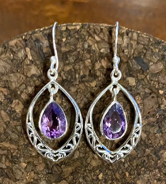 Amethyst Earrings also available in other stones