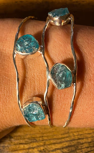 Neon Apatite Bracelet set in Sterling Silver available in other stone options