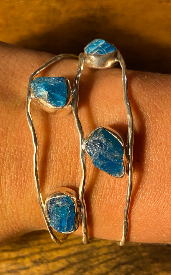 Neon Apatite Bracelet set in Sterling Silver available in other stone options