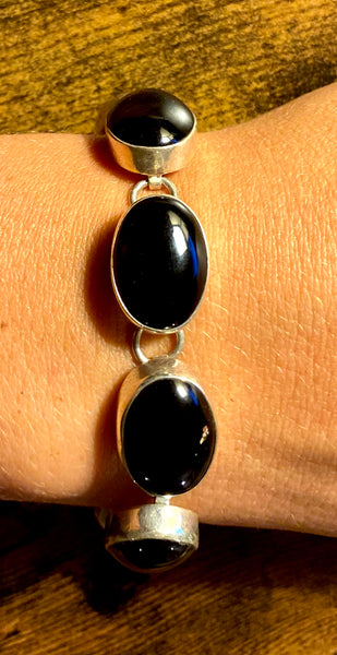 Onyx Bracelet set in Sterling Silver use code SALE at
