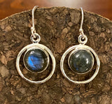 Labradorite Earrings set in Sterling Silver also available in more stones