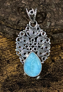 Larimar Pendant set in Sterling Silver