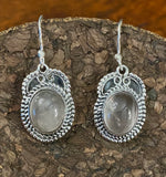 Chalcedony Earrings set in Sterling Silver also available in other stones