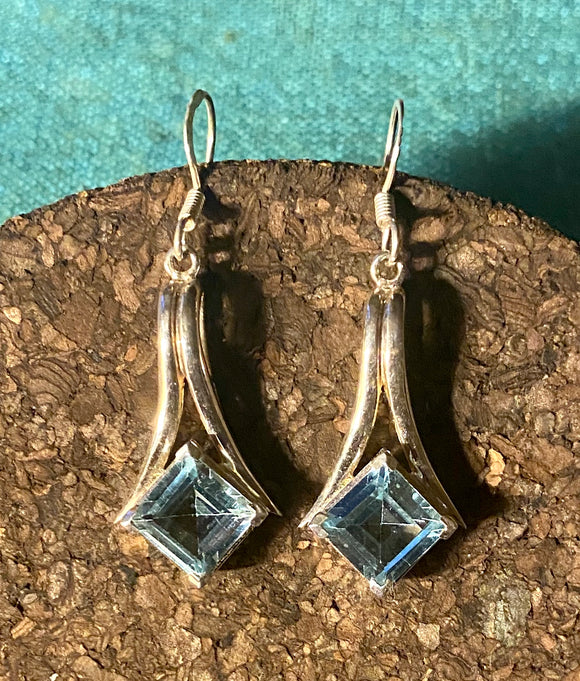 Sky Blue Topaz Earrings set in Sterling Silver