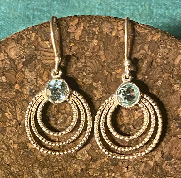 Sky Blue Topaz Earrings set in Sterling Silver available in other stones