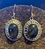 Labradorite Earrings set in Sterling Silver also available in other stones