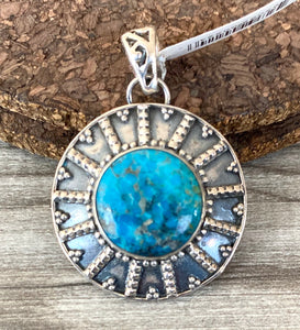 Turquoise Pendant set in Sterling Silver