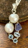 Pearl Pendant with Semi Precious Stones also available in other stones