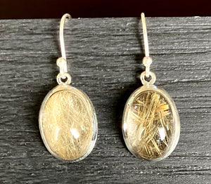 Golden Rutile Earrings set in Sterling Silver