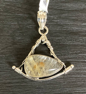 Golden Rutile Pendant set in Sterling Silver