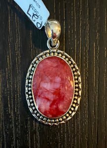 Ruby Cab Pendant set in Sterling Silver