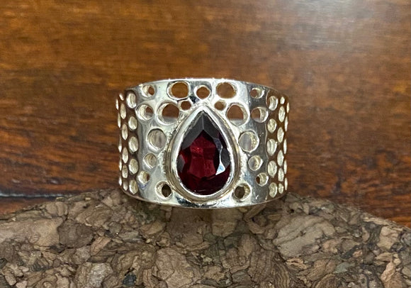 Garnet Ring set in Sterling Silver available in other stone options