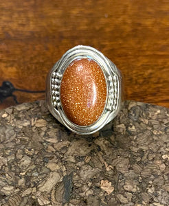 Goldstone ring set in Sterling Silver