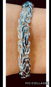Sterling Silver Solid Byzantine Bracelet